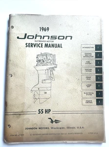 Johnson 55 HP OMC 1969 fueraborda taller de servicio manual JM-6909 primera clase gratis - Imagen 1 de 12