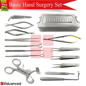 Handchirurgie Grundset Mikrochirurgische Instrumente Haut Haken Nadelhalter - Bild 1 von 14