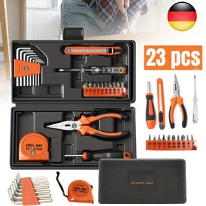 23tlg Werkzeugkoffer bestückt Set Werkzeug Satz Werkzeugkiste Werkzeugkasten NEU - Bild 1 von 12