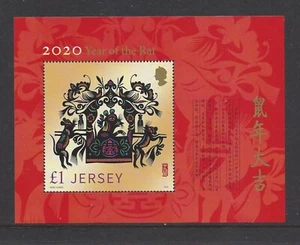 165. JERSEY 2020 STAMP M/S CHINESE ZODIAC YEAR OF THE RAT . MNH - Picture 1 of 1