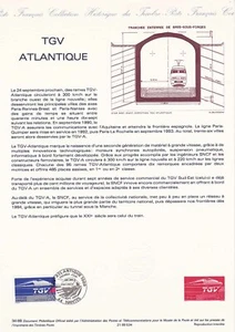 Document Philatélique 1er Jour : 34- 1989 - TGV Atlantique - Picture 1 of 1
