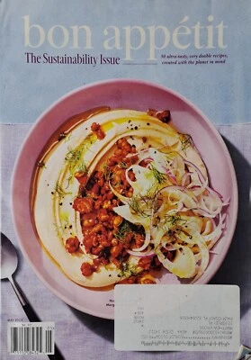 Bon Appetit Magazine 2023 May Sustainability Issue Food Cooking Hummus Bowls - Image 1 of 2