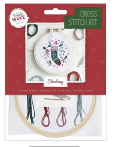 Docrafts Simply Make Stocking Cross Stitch Hanging Christmas Holiday Craft Kit - Picture 1 of 3