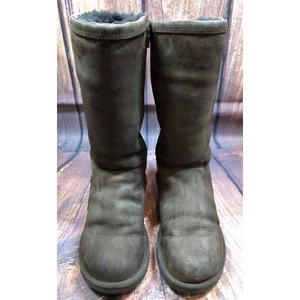 UGG Kenly 890 Chocolate Brown Suede Sheepskin Lined Tall Boots Womens 7 / 38 (o8 - Picture 1 of 10