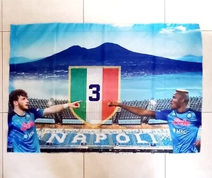 Bandiera Grande vesu 90x140 Ssc Napoli campione d'Italia nuova senza asta stampa - Foto 1 di 1
