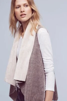 Nuevo Chaleco Anthropologie AMADI Kady Sherpa Talla Mediana Precio de venta sugerido por el fabricante: $148 Foto 1 de 3