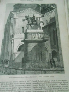 Statue de Gattamelata à Padoue Gravure Print 1868 - Imagen 1 de 1