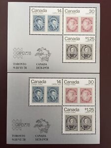 Canada Stamp Souvenir Sheet - 1978  CAPEX '78 Souvenir Sheet of 3 Issues(x 2)