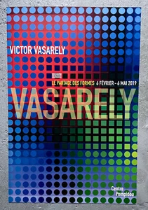 VICTOR VASARELY - RARE ORIGINAL - EXHIBITION POSTER - CENTRE POMPIDOU 2019 - - Picture 1 of 4