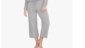 Barefoot Dreams CozyChic Ultra Lite Culotte Capri Pants, Grey, XL - Picture 1 of 1