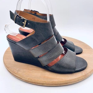 Sandalias Patricia Nash Korina para mujer 8,5 cuero marrón con cordones cuña Peep - Imagen 1 de 12