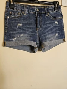 AG Adriano Goldschmied Denim Shorts GIRLS Designer Roll Up Cuff Large - Picture 1 of 8
