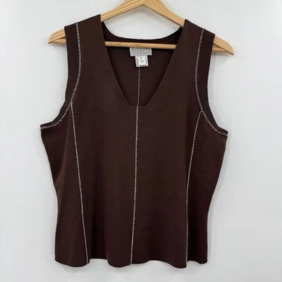 Talbots Tank Silk nylon Lycra spandex Blend Brown Size xl - Image 1 of 4