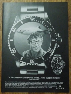 Orologio ROLEX Submariner 1975 autore di JAWS Peter Benchley. Pubblicità rivista - Foto 1 di 1
