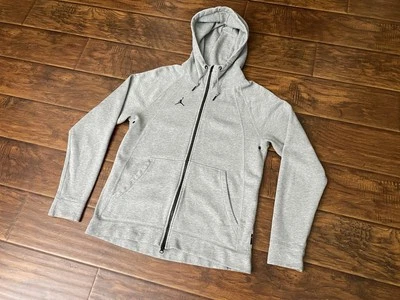 Air Jordan Nike Mens Full Zip Hoodie Gray Sweatshirt Jacket Basketball Size L - Image 1 of 4