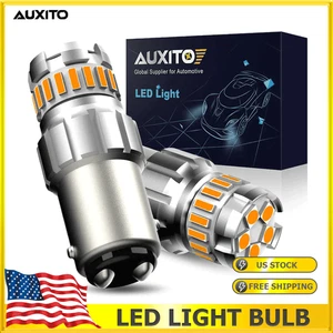 2X AUXITO 1157 Amber yellow LED Turn Signal Parking Light Bulb Error Free USA - Picture 1 of 10