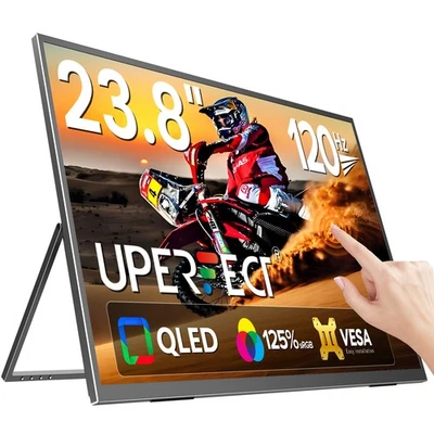 4K Portable Monitor 23.8 Inch 120Hz Computer Gaming Display USB-C HDMI Screen - Image 1 of 4