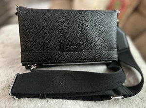 DKNY Black Nyra Trifold Crossbody Bag Convertible To Clutch Pebbled Finish$148 - Picture 1 of 11
