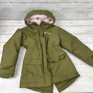 Columbia Girls Parka Green Jacket Size XXS (4/5) hooded lined Winter Jacket - Picture 1 of 10