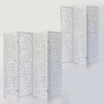 Raumteiler Trennwand Weiß Paravent Holz Raumtrenner Spanische Wand Homestyle4u - Bild 1 von 4