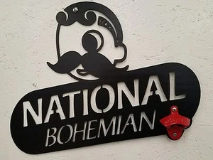 National Bohemian sign bottle opener metal wall art plasma cut decor beer gift - Picture 1 of 1