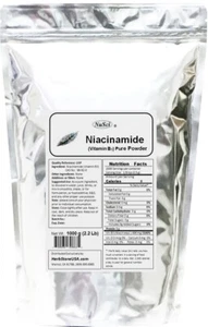 NuSci Vitamina B3 Niacinamida 1000 g (2,2 lb) Nicotinamida en polvo a granel - Imagen 1 de 4
