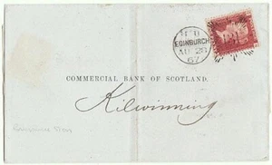 Old England 1 Penny Stamp with Sunburst Cancellation on Cover 1867 - Picture 1 of 3