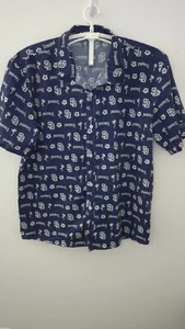 San Diego Padres MLB Mens XXL 2XL Blue White Short Sleeve Button Up Shirt XXL116 - Picture 1 of 7