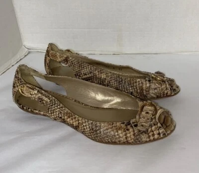 Stuart Weitzman Snake Peep Toe Shoes Sz 9.5  - Image 1 of 4