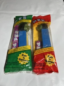 2 PEZ MR UGLY dispenser NO FEET BLUE STEM AUSTRIA SEALED Red GREEN BAG Grape - Picture 1 of 8