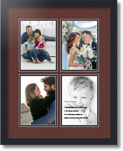 ArtToFrames Collage Mat Picture Photo Frame - 4 5x7" Openings in Satin Black 3 - Image 1 of 1
