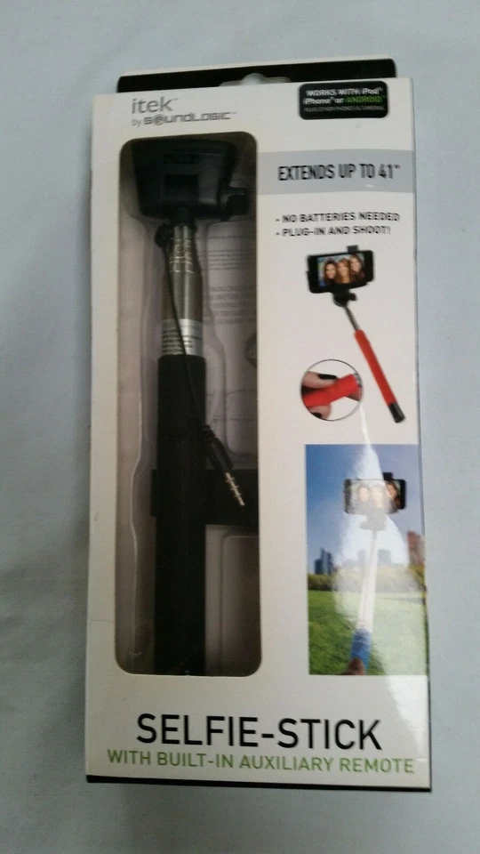 itek Selfie-Stick with built in Auxillary Remote - Image 1 of 1
