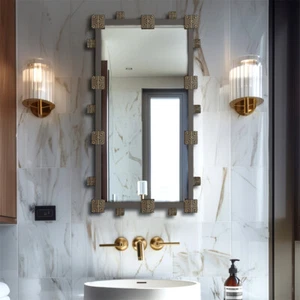Rectangular Wall Mirror Bathroom Mirrors Horizontally Vertically Mounted Mirrors - Picture 1 of 12