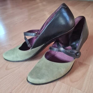 Camper Damen Schuhe Riehmchen Pumps Gr.39 Grün Braun - Bild 1 von 6