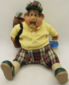 Russ Berrie Stew Mulligan by Kathleen Kelly Critter Factory 2904 Golfer in Plaid - Picture 1 of 11