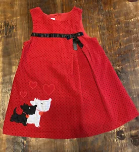 Bonnie Baby 24 M Pana Roja Scottie Perro Corazón Jumper Vestido San Valentín - Imagen 1 de 5