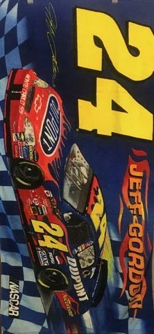 Vintage #24 Jeff Gordon DuPont NASCAR Race Car Towel Racing Beach Pool Towel EUC Cover