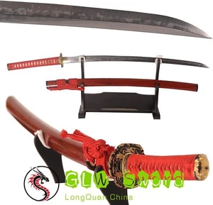 Espada samurai Hitatsura Hamon Katana de acero templado plegado arcilla Japón hecha a mano - Imagen 1 de 9
