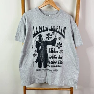 Janis Joplin Shirt Adults Large Grey Relaxed Fit Boyfriend Madison Square Garden - Picture 1 of 9