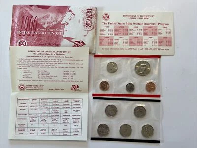 1999 United States Mint Denver Uncirculated Coin Set (10 Coins) - Image 1 of 4