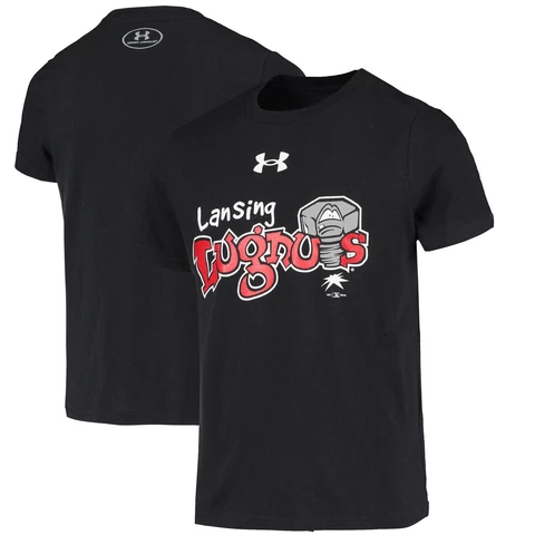 Youth Under Armour Black Lansing Lugnuts Team Logo T-Shirt Cover