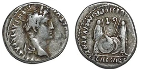 AUGUSTE, CAIUS and LUCIUS Denier -2 LYON RIC.207 - Picture 1 of 1
