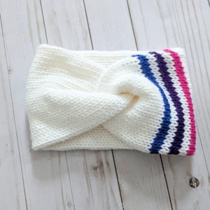 Handmade Bisexual Pride Striped Knit Headband - Picture 1 of 2