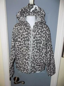 OP Gray Leopard Zip Up Jacket Size 6/6X Girls NEW  - Picture 1 of 3