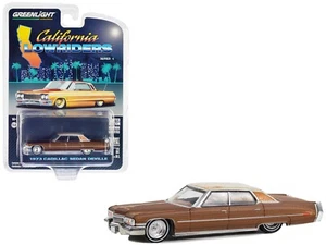 Greenlight 1:64 California Lowriders 1973 Cadillac Sedan DeVille Dark Brown - Picture 1 of 2