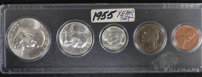 1955 5 Silver Coin Proof Set - In Whitman Plastic Holder - Image 1 of 4