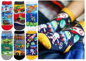 Jefferies Socks Boys Space Pirate Dinosaur Fun Colorful Pattern Crew Socks 6 PK - Picture 1 of 10