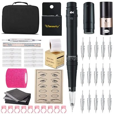 Permanent Makeup Wireless Tattoo Pen Kit for Eyebrow Lip Eyeliner Microblading - image 1 of 2