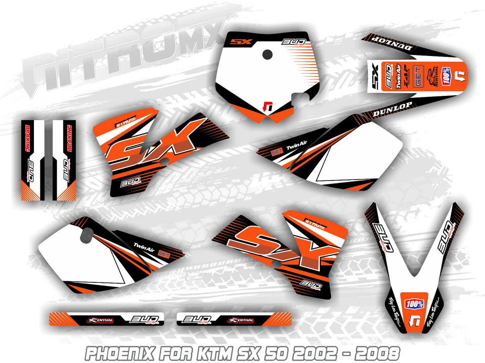 Kit gráfico NitroMX para KTM SX 50 SX50 2002 2003 2004 2005 2006 2007 2008 calcomanías Foto 1 de 1