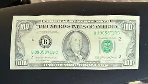 Vintage US $100-dollar bill, New York, series 1985, B39058719C, nice crisp! - Picture 1 of 5